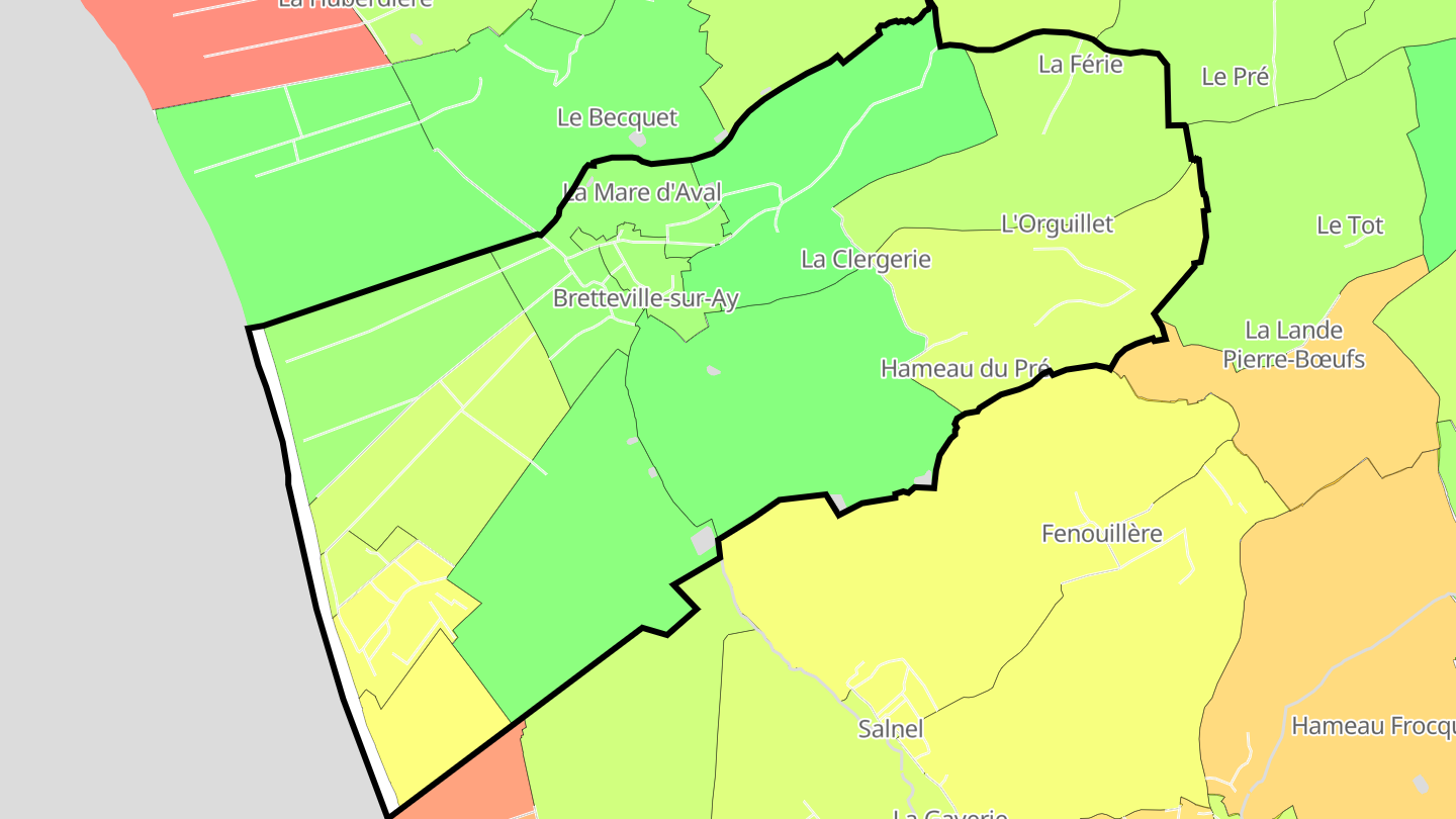 Carte des prix de l'immobilier Bretteville-sur-Ay