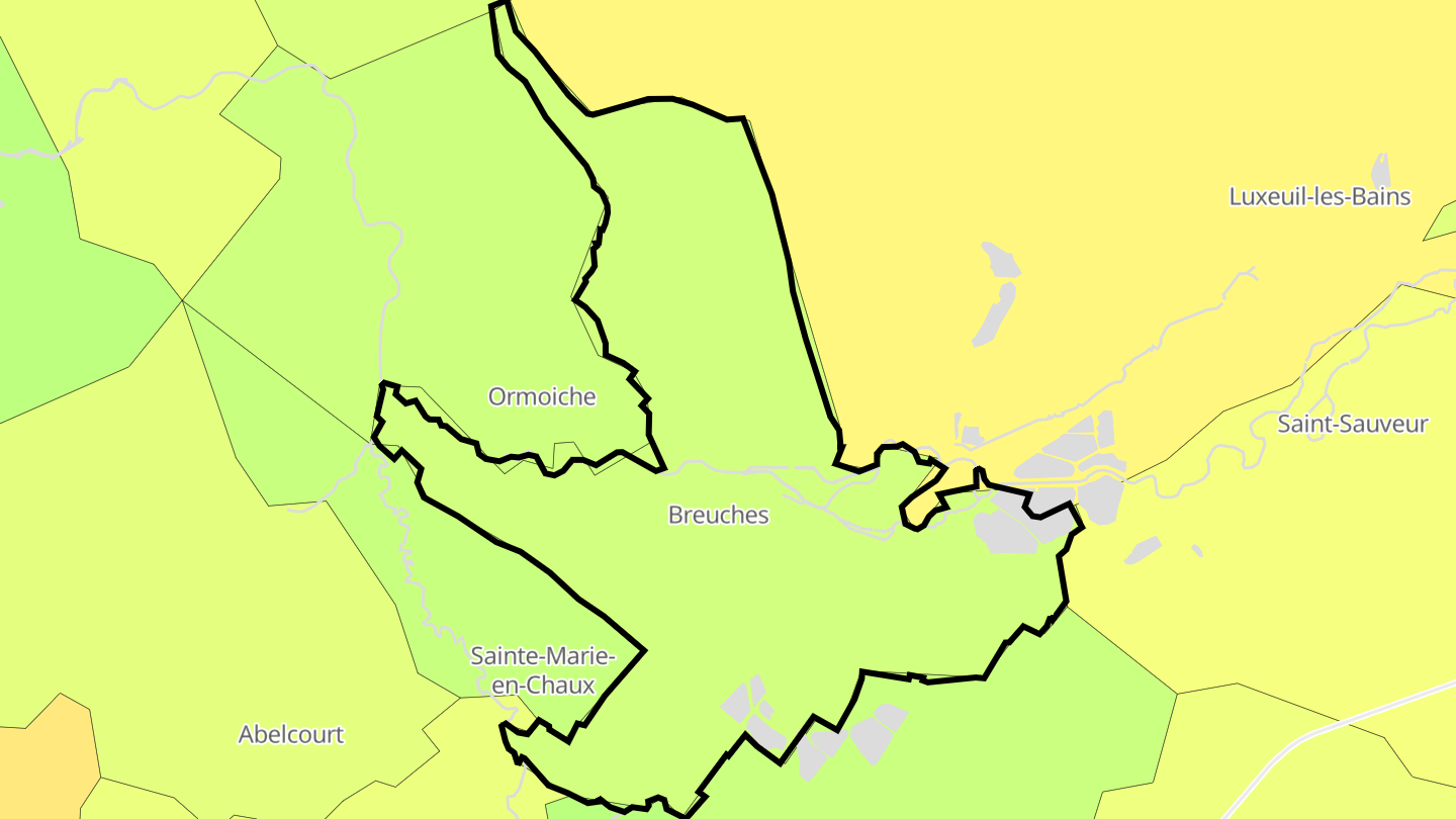 Carte des prix de l'immobilier Breuches