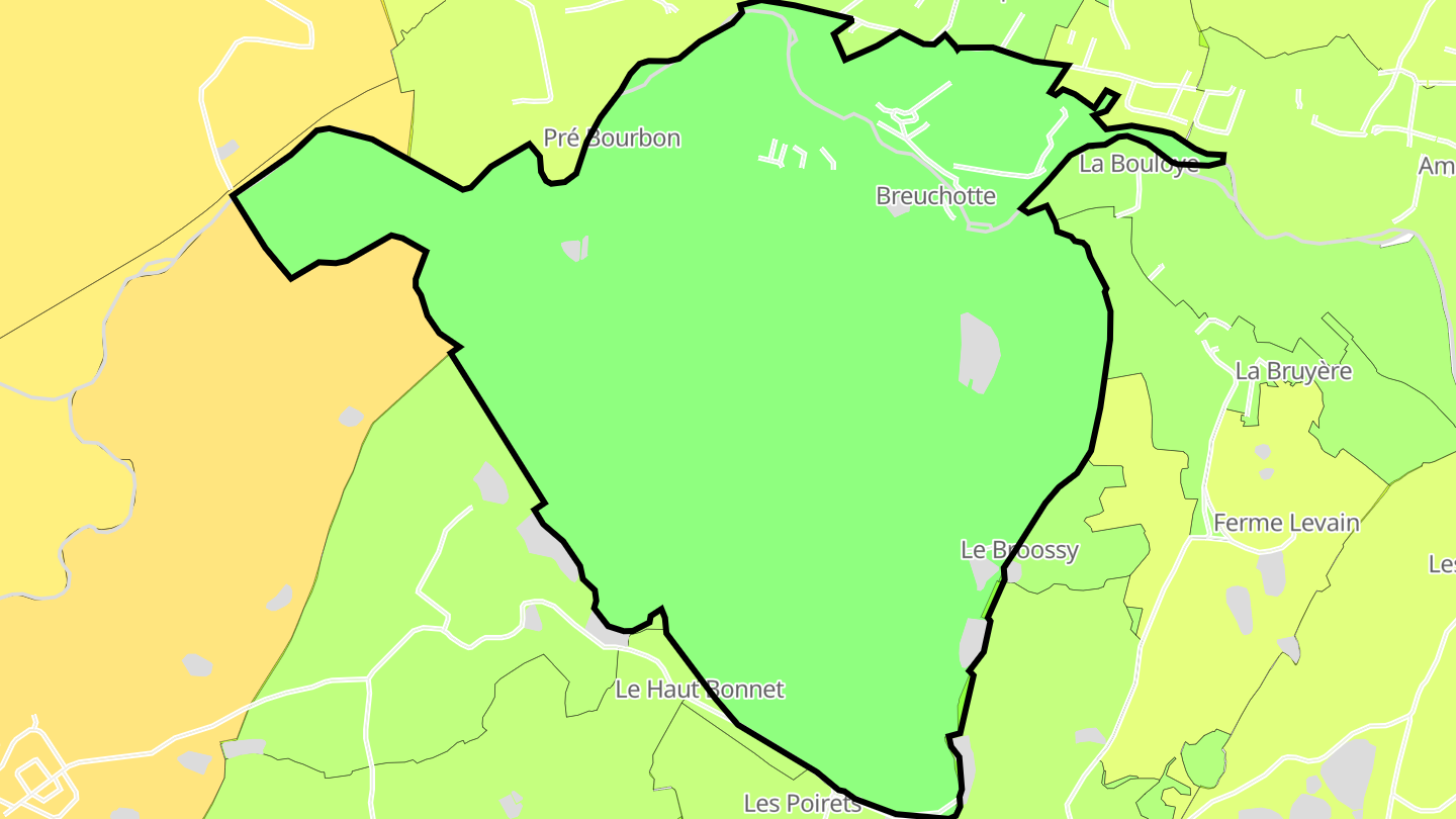 Carte des prix de l'immobilier Breuchotte
