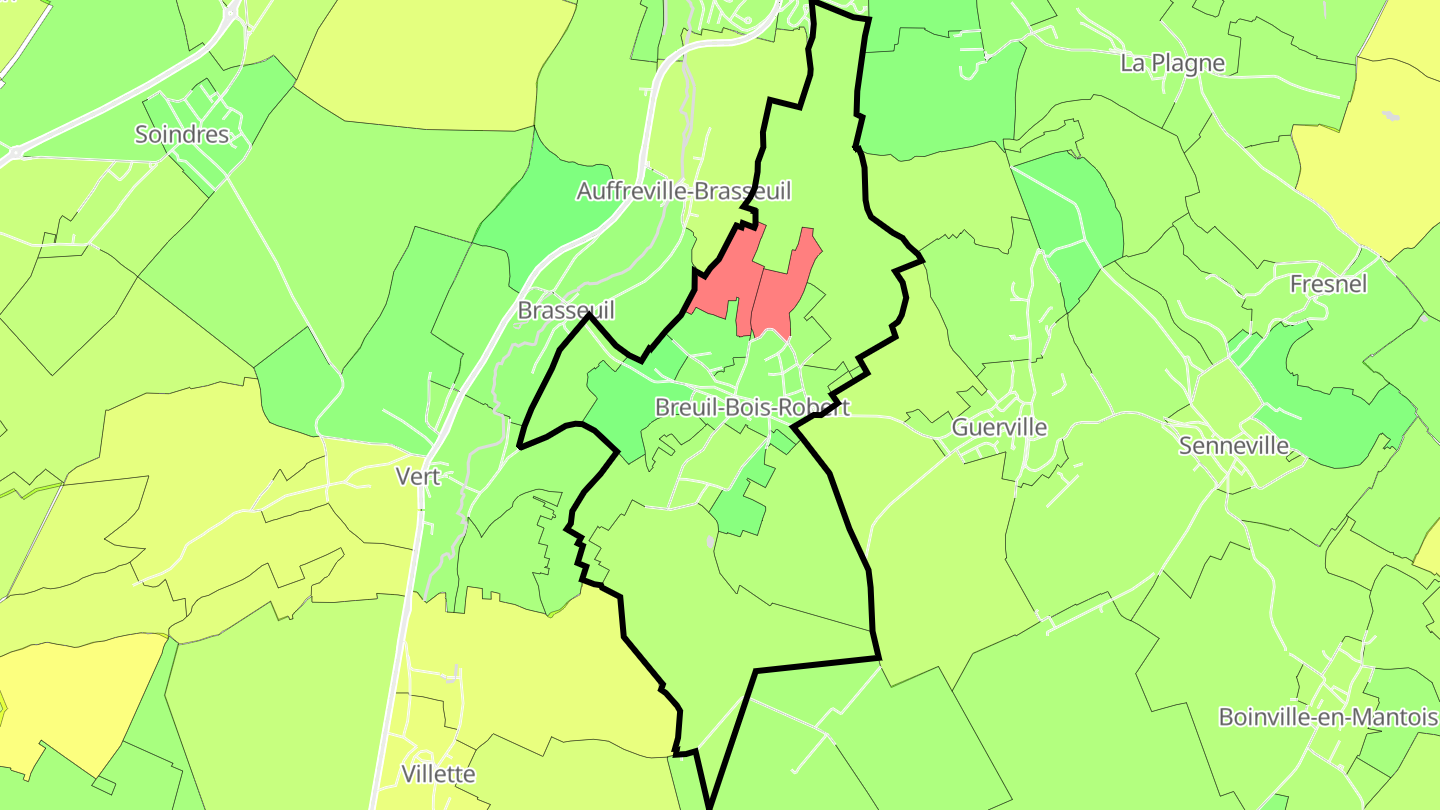 Carte des prix de l'immobilier Breuil-Bois-Robert