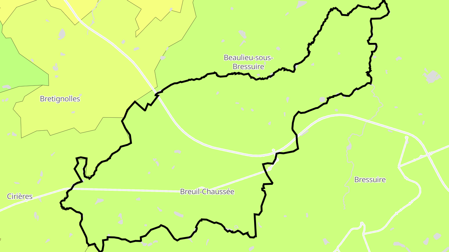 Carte des prix de l'immobilier Breuil-Chaussée