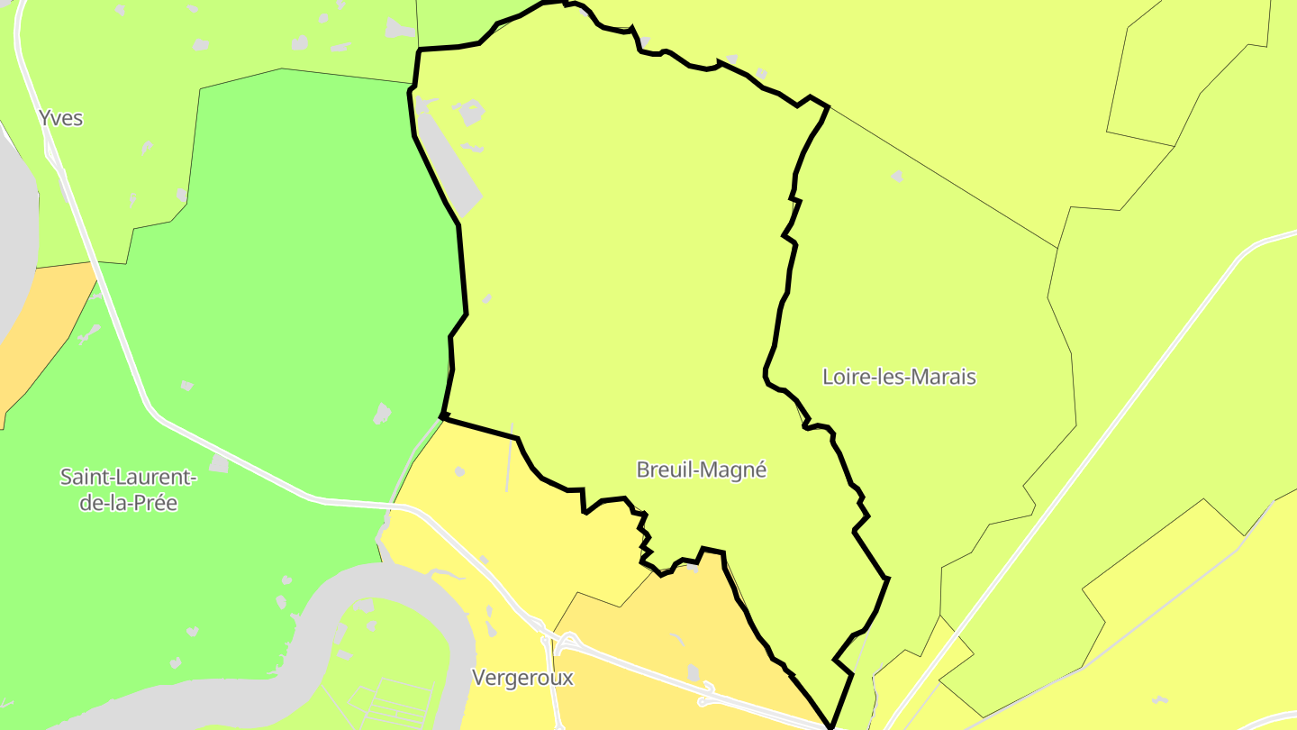 Carte des prix de l'immobilier Breuil-Magné