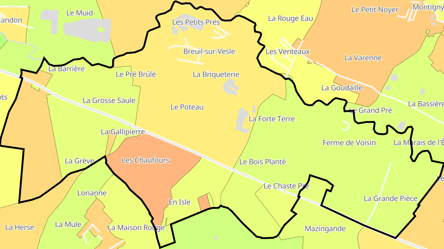 Carte des prix de l'immobilier Breuil-sur-Vesle