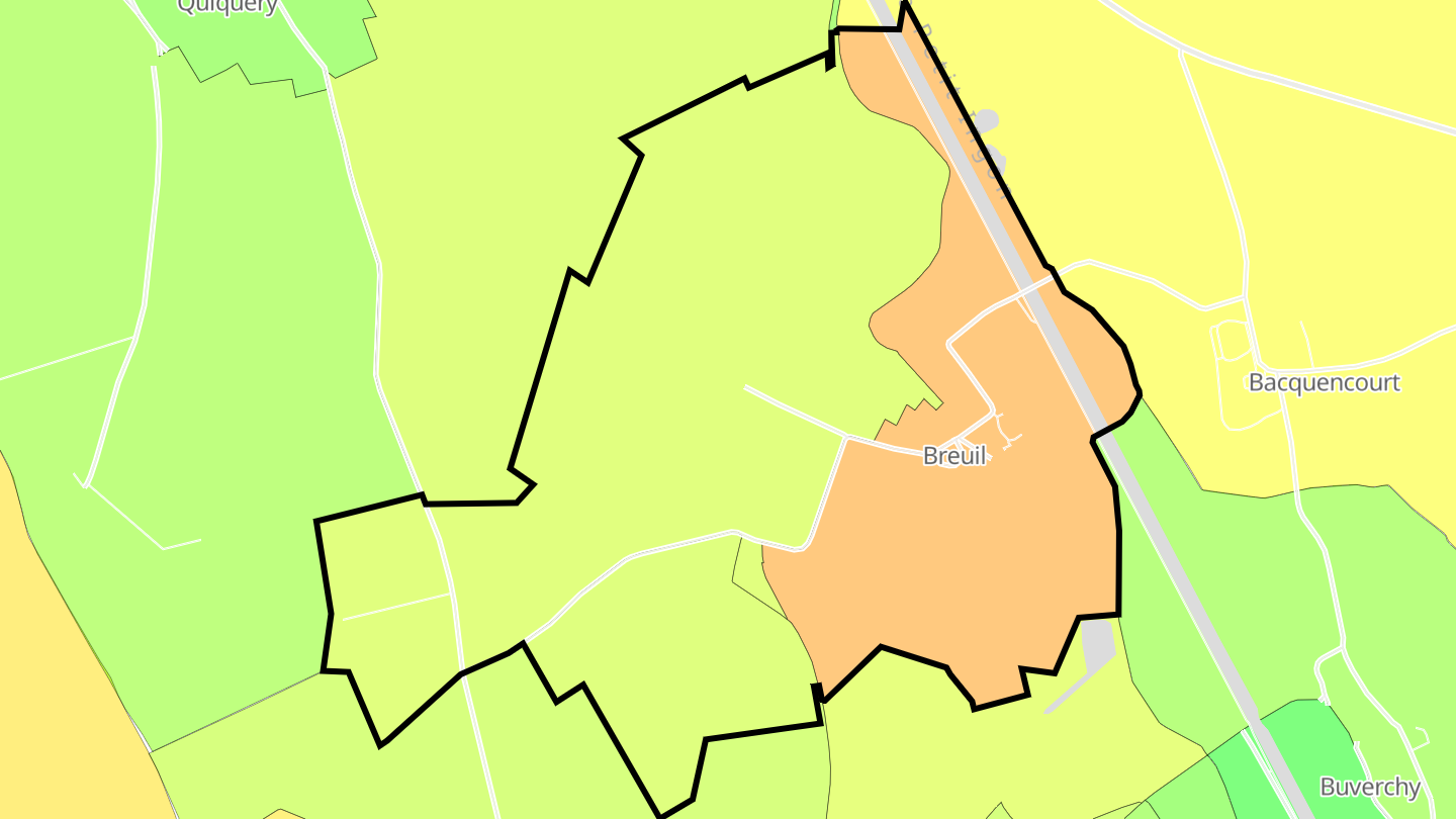 Carte des prix de l'immobilier Breuil