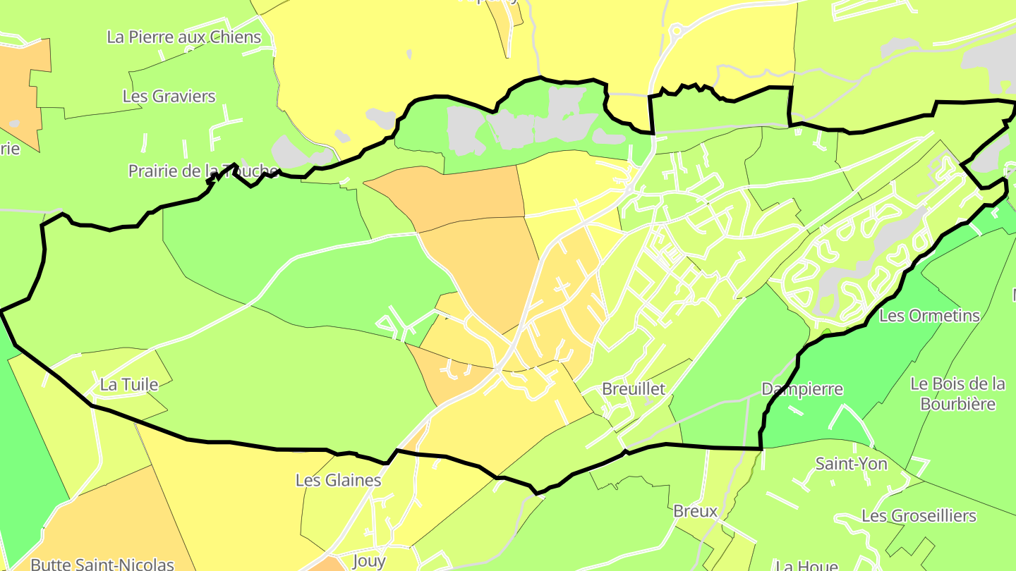 Carte des prix de l'immobilier Breuillet