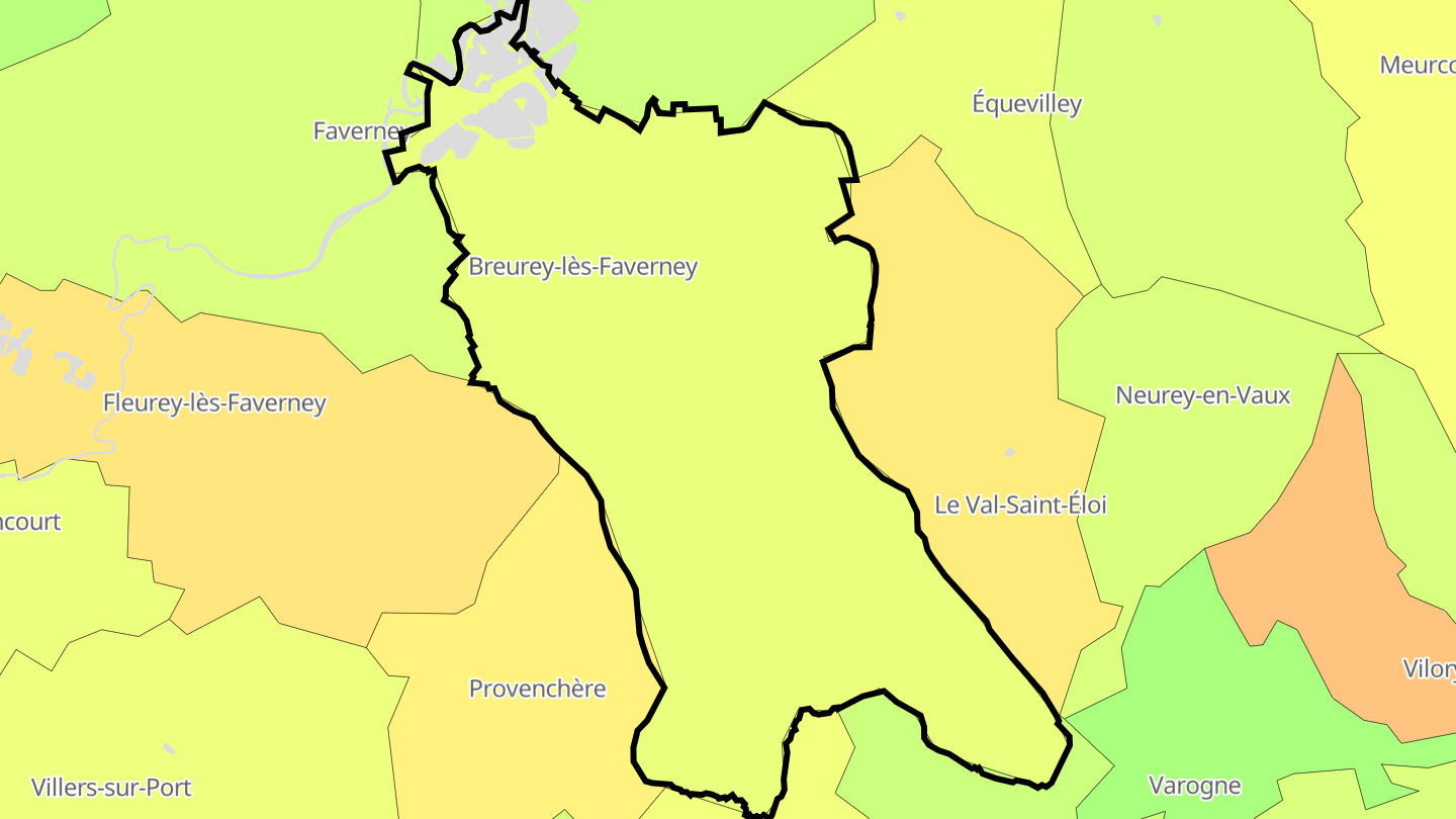 Carte des prix de l'immobilier Breurey-lès-Faverney
