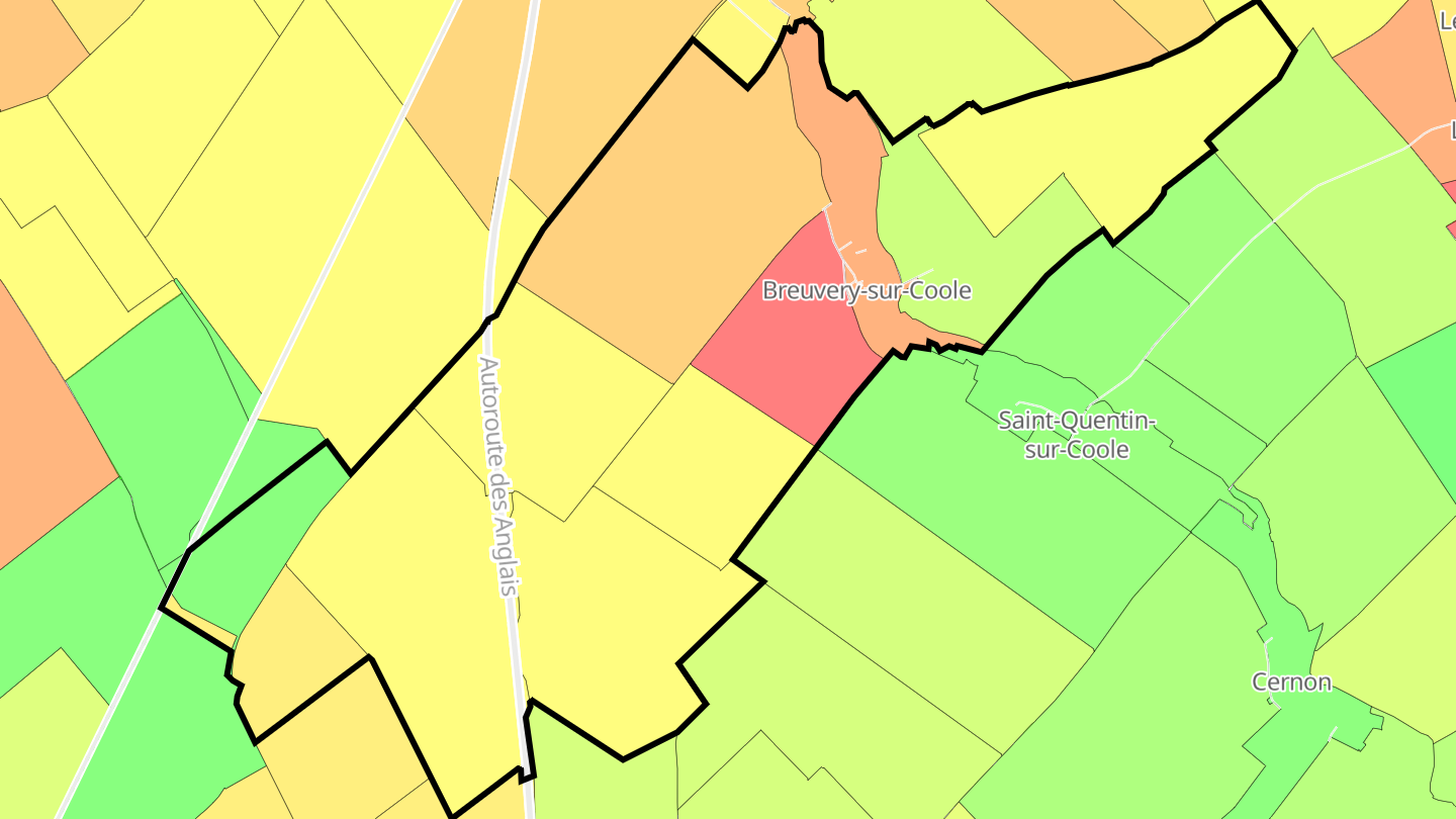 Carte des prix de l'immobilier Breuvery-sur-Coole