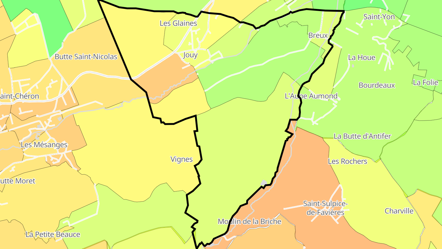 Carte des prix de l'immobilier Breux-Jouy