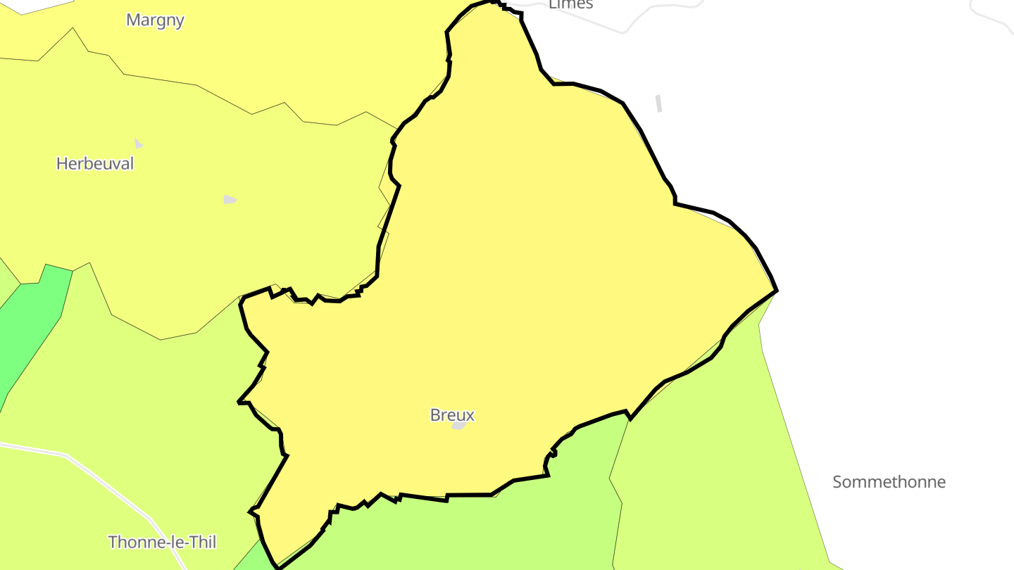 Carte des prix de l'immobilier Breux