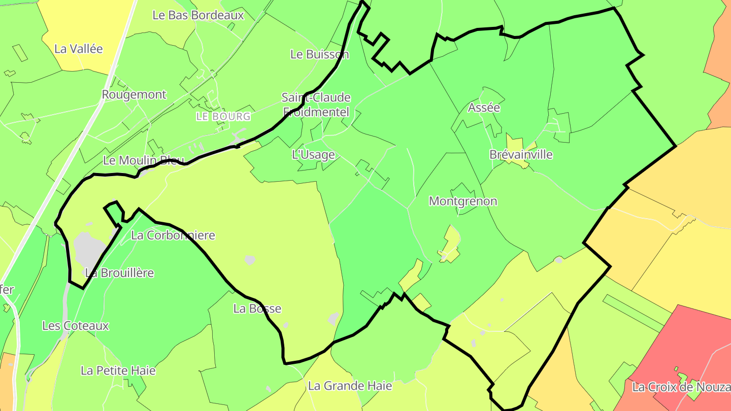 Carte des prix de l'immobilier Brévainville