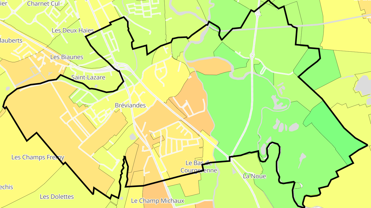 Carte des prix de l'immobilier Bréviandes