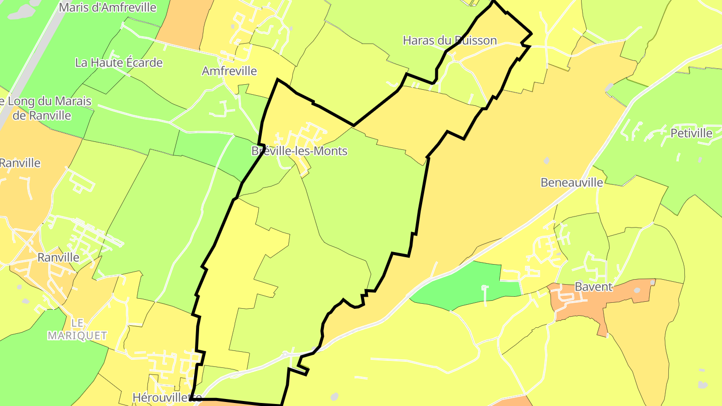 Carte des prix de l'immobilier Bréville-les-Monts