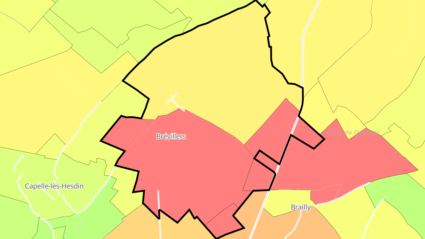 Carte des prix de l'immobilier Brévillers
