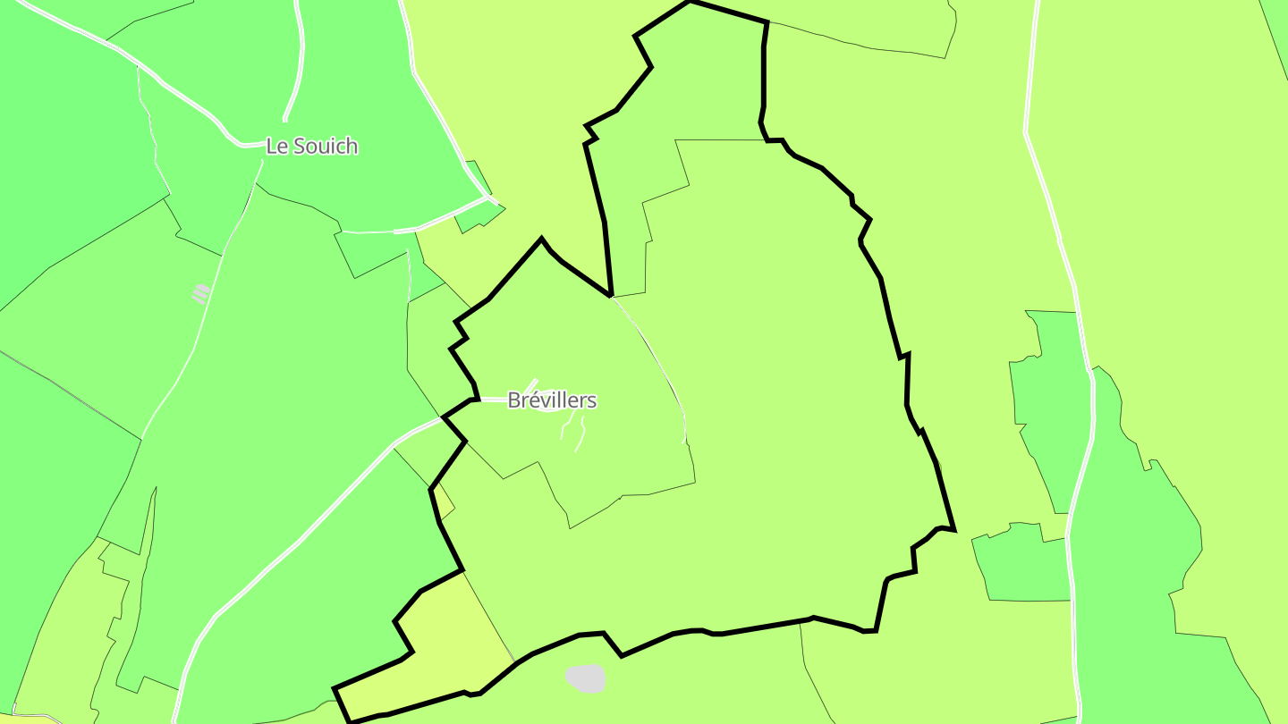 Carte des prix de l'immobilier Brévillers