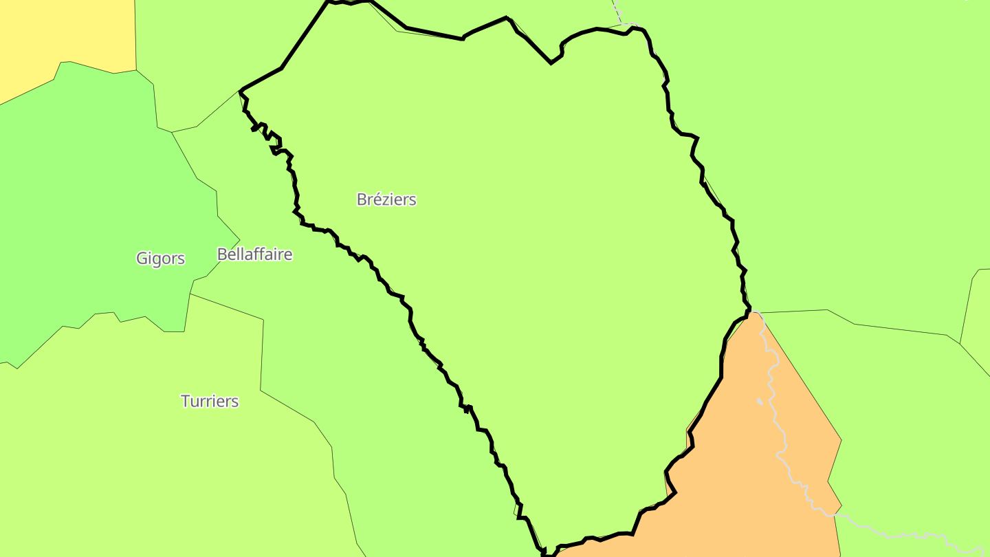Carte des prix de l'immobilier Bréziers