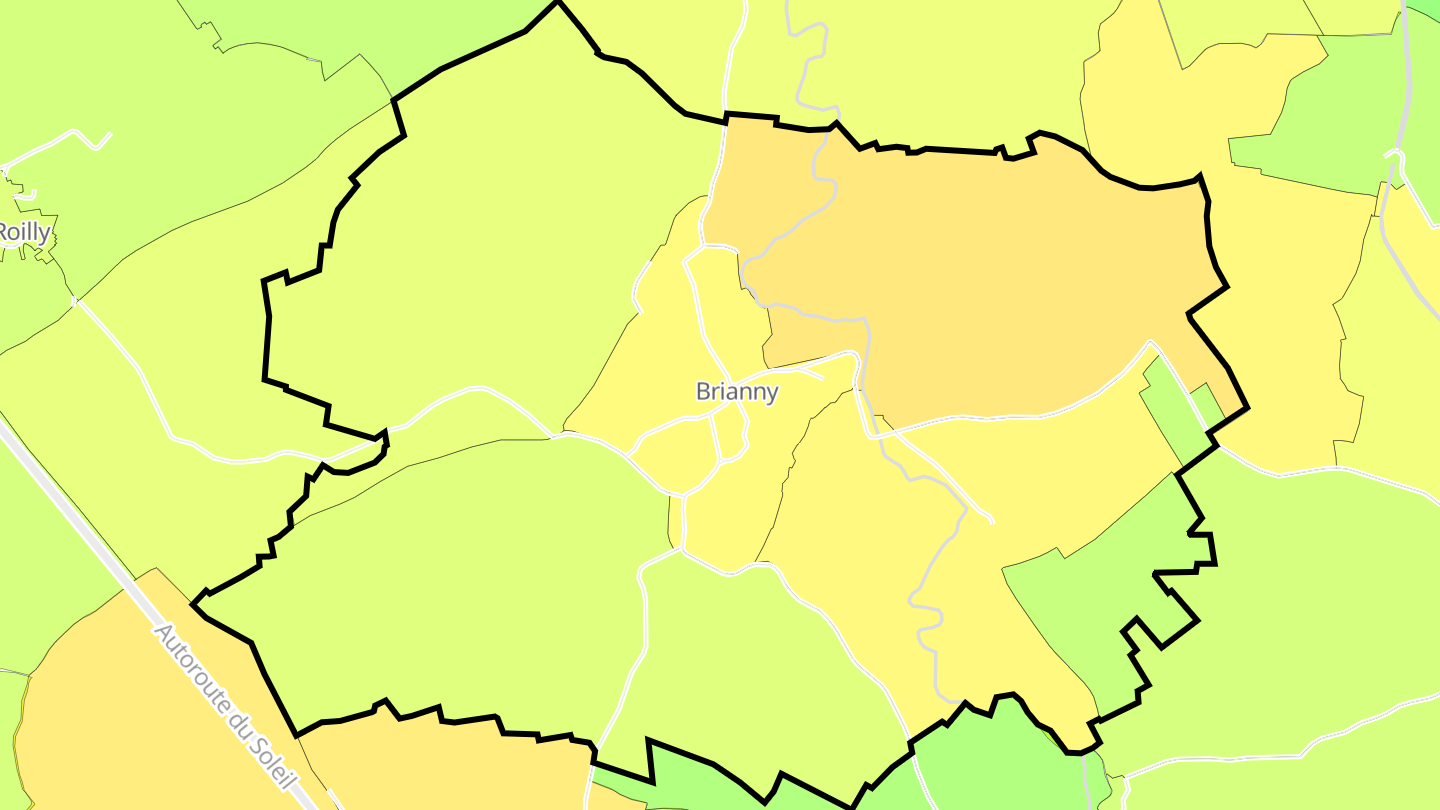 Carte des prix de l'immobilier Brianny