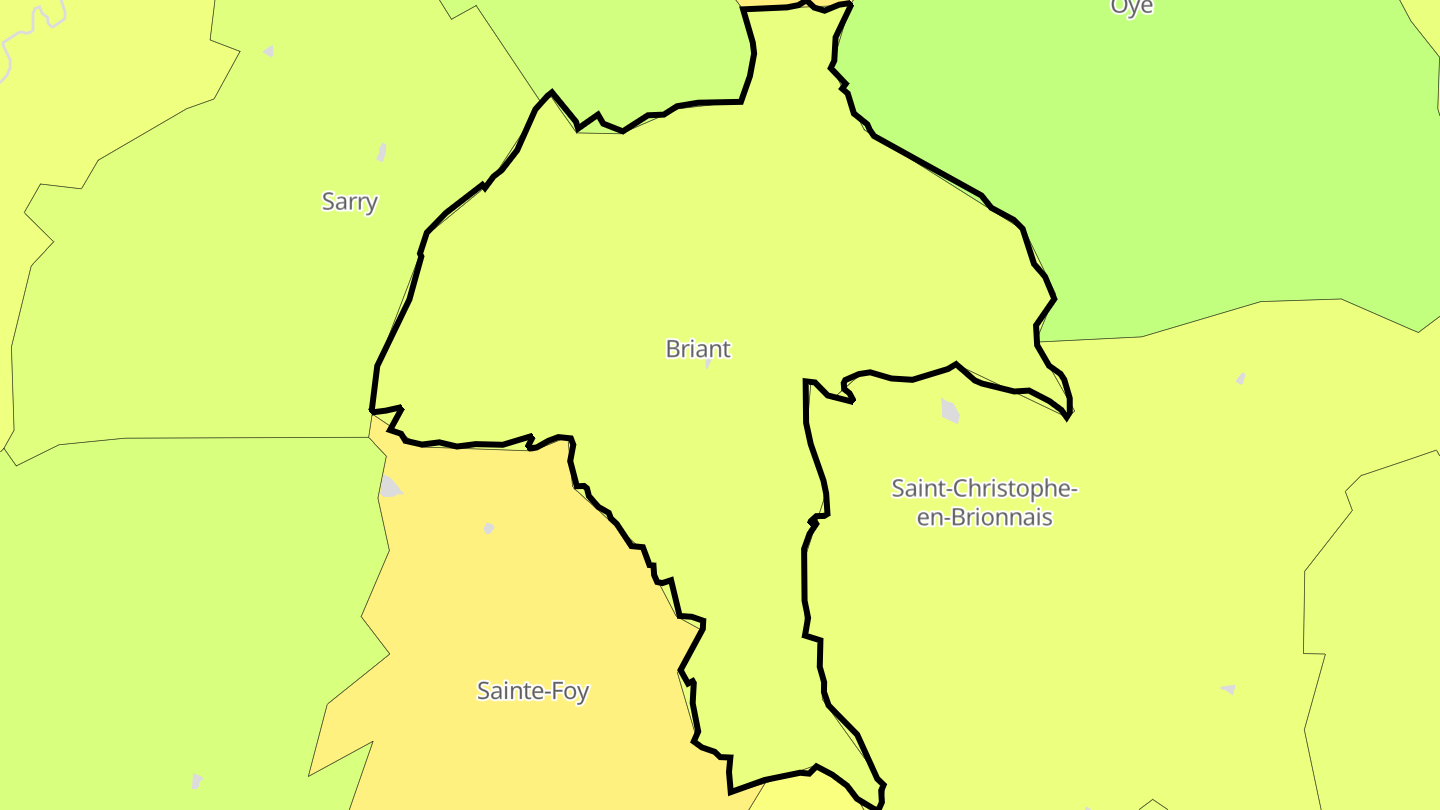Carte des prix de l'immobilier Briant