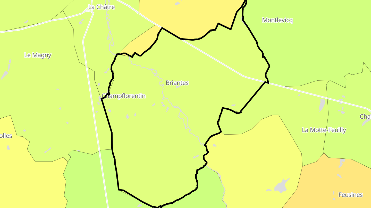 Carte des prix de l'immobilier Briantes