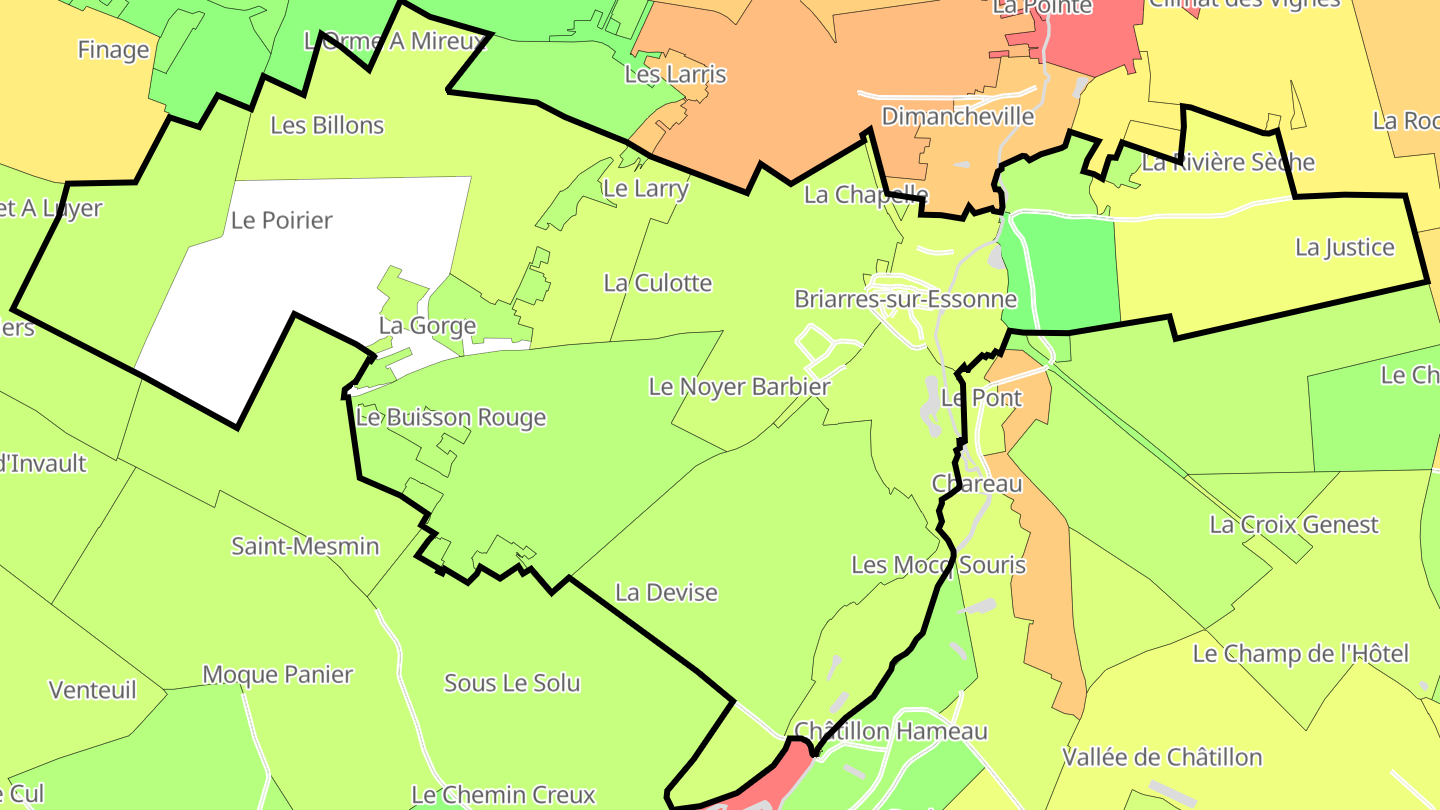 Carte des prix de l'immobilier Briarres-sur-Essonne