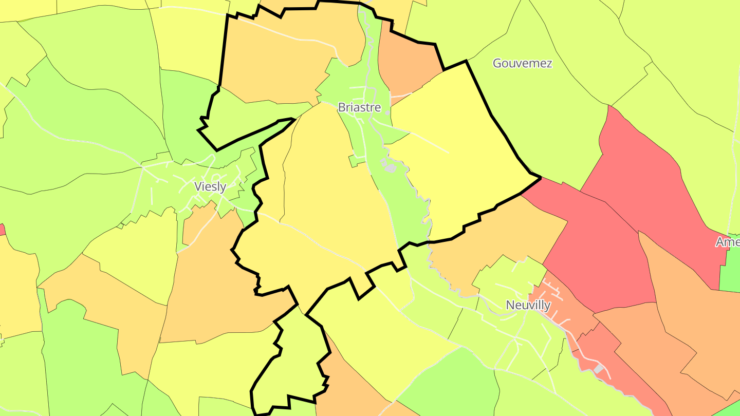 Carte des prix de l'immobilier Briastre