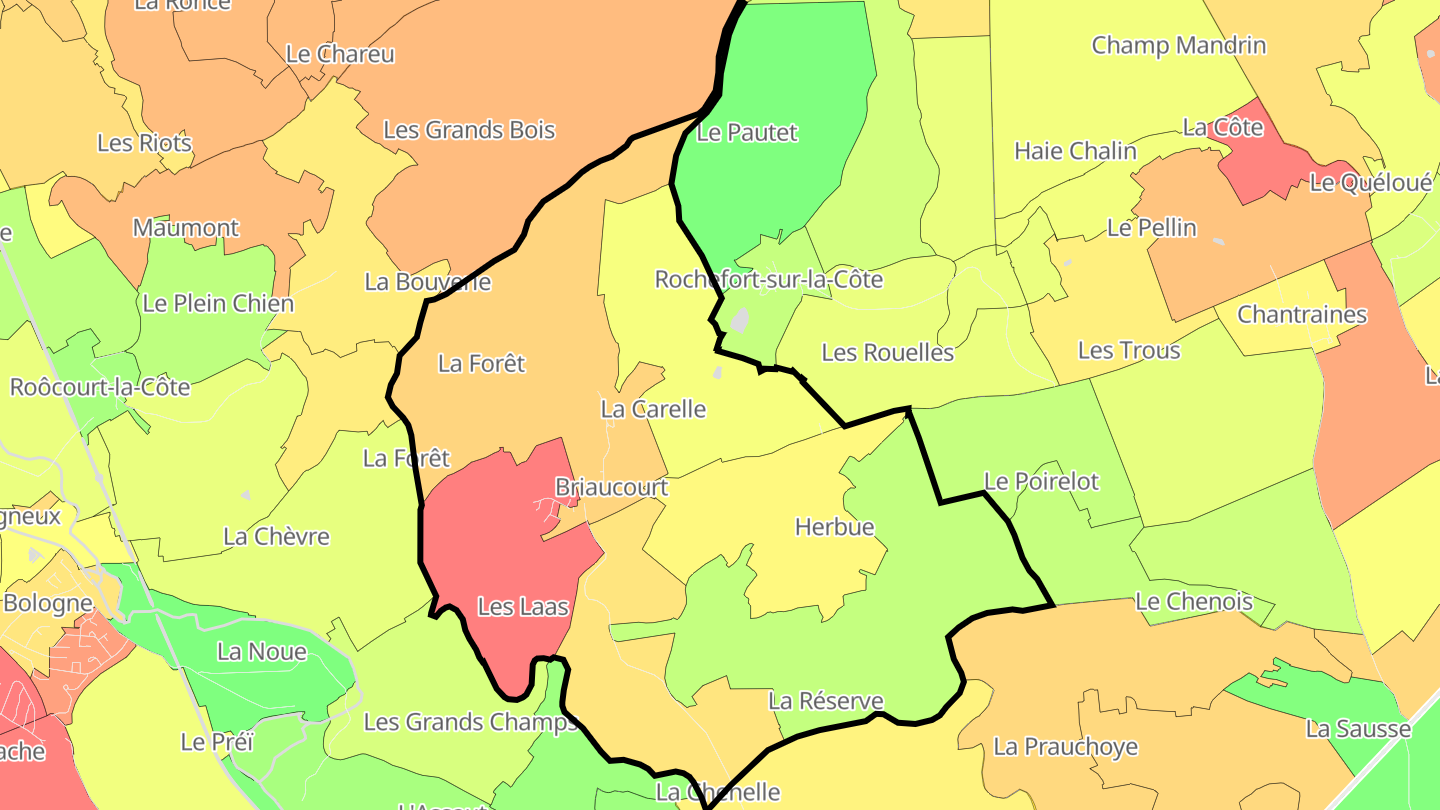 Carte des prix de l'immobilier Briaucourt