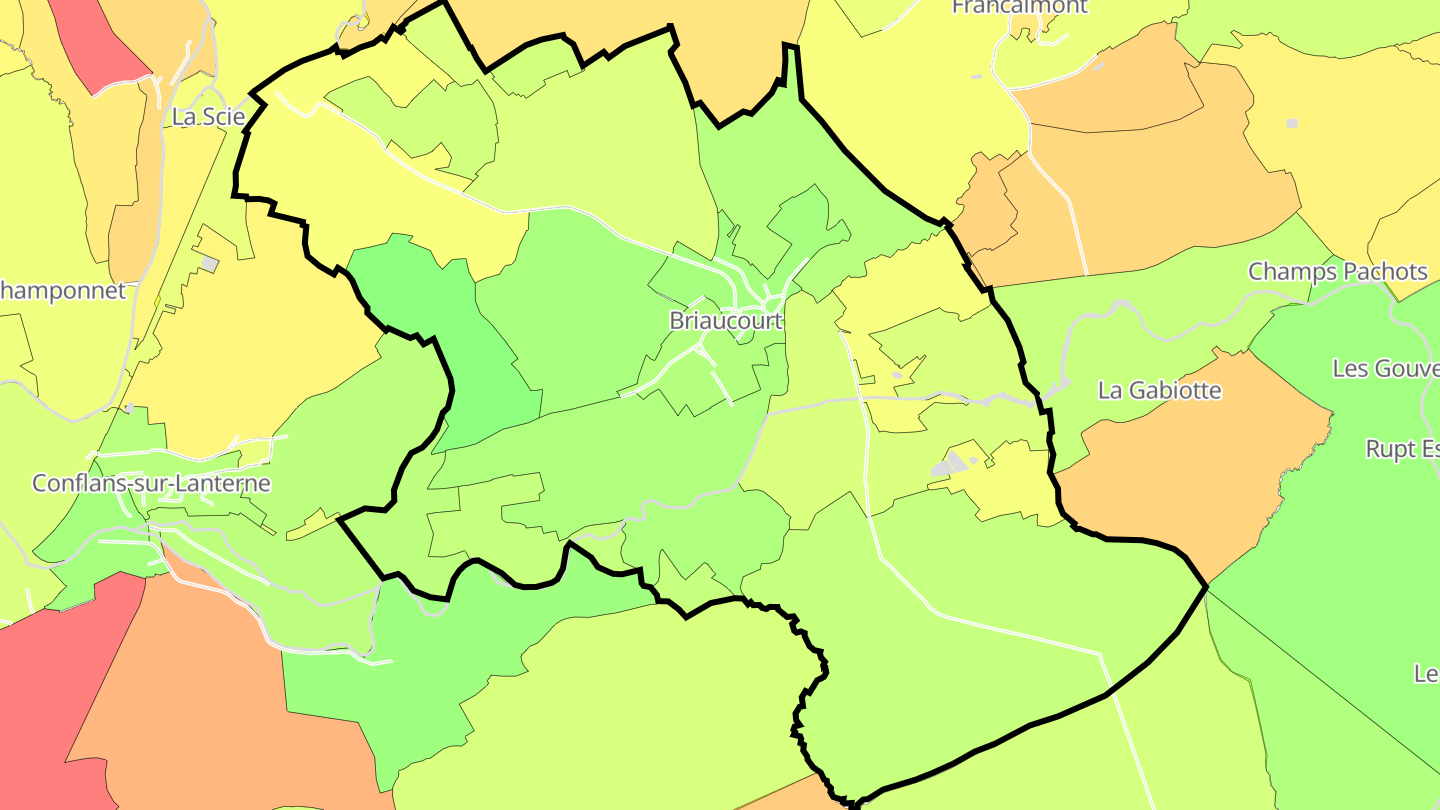 Carte des prix de l'immobilier Briaucourt