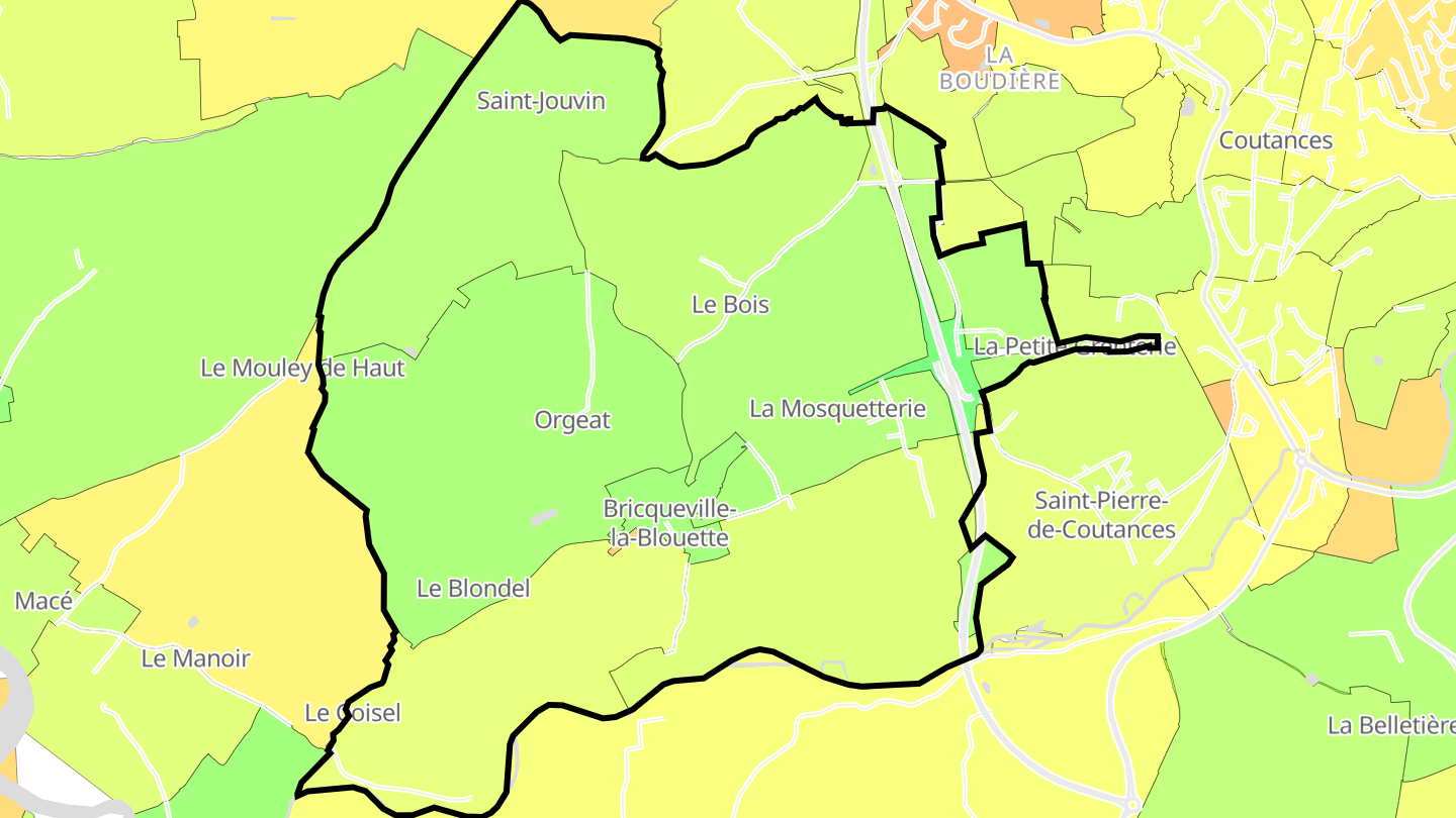 Carte des prix de l'immobilier Bricqueville-la-Blouette