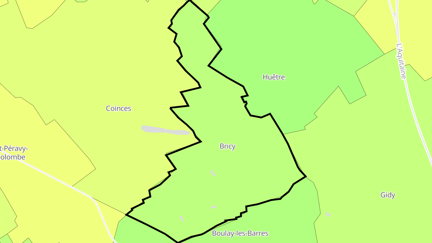 Carte des prix de l'immobilier Bricy