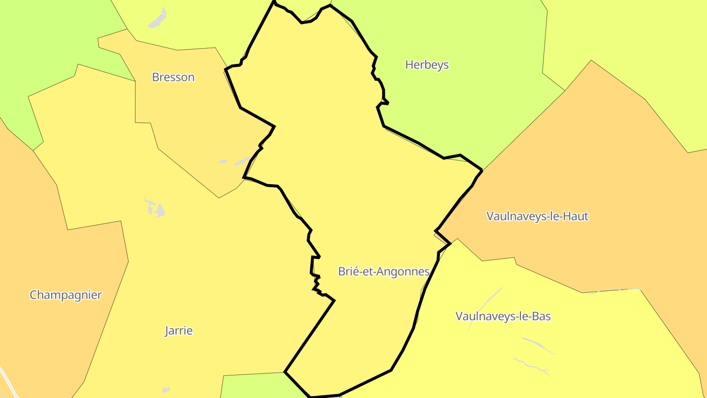 Carte des prix de l'immobilier Brié-et-Angonnes