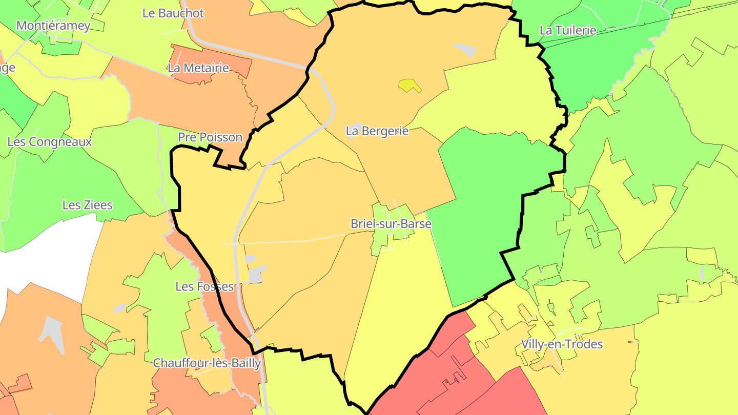 Carte des prix de l'immobilier Briel-sur-Barse