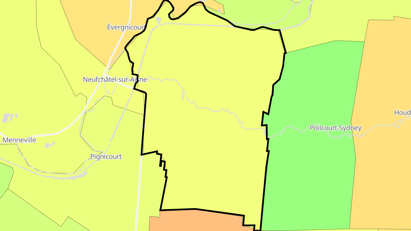 Carte des prix de l'immobilier Brienne-sur-Aisne