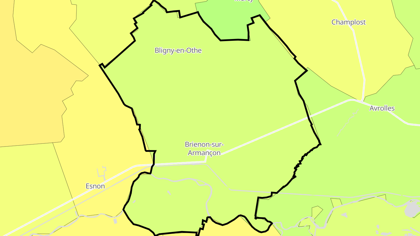 Carte des prix de l'immobilier Brienon-sur-Armançon