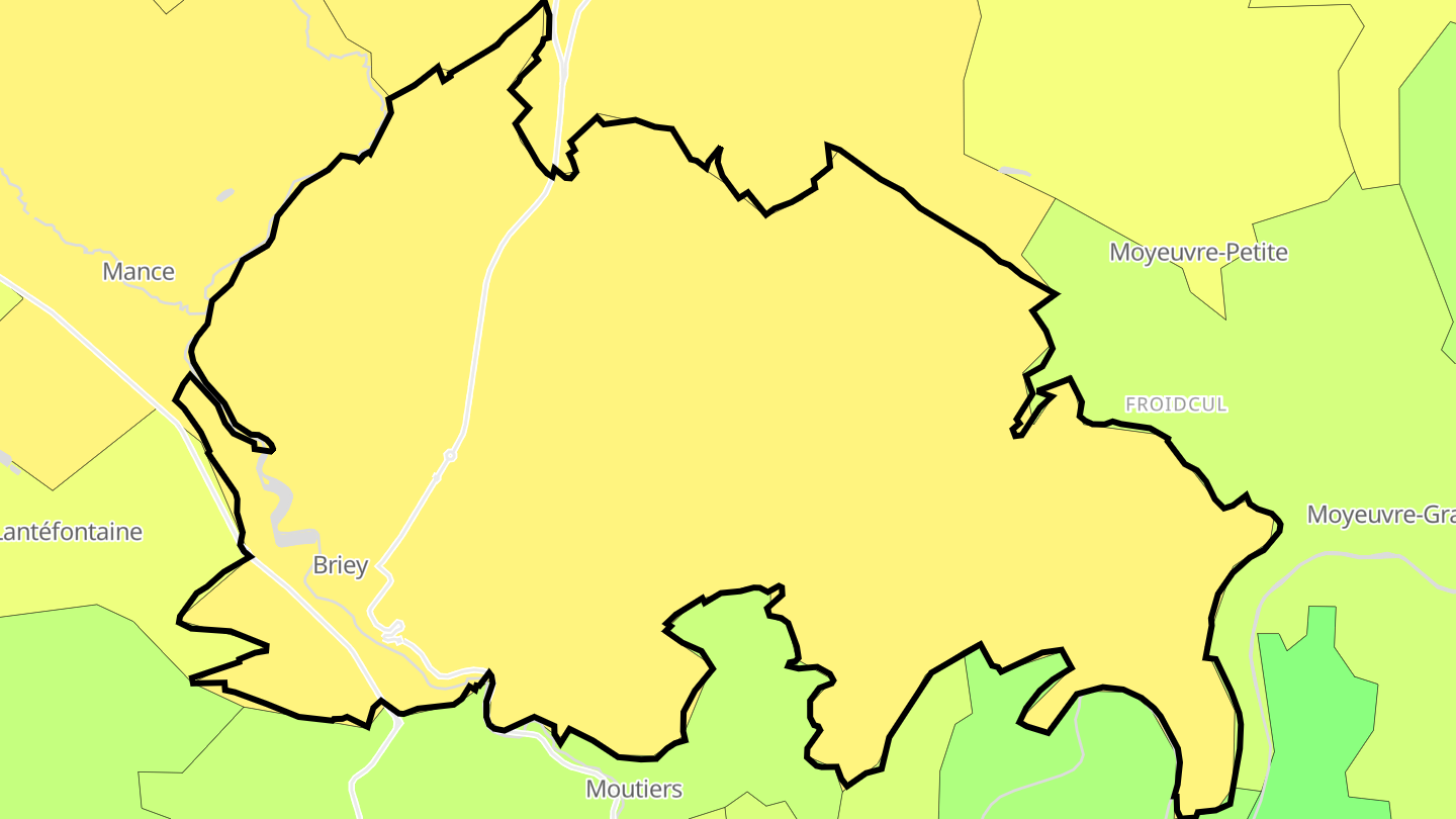 Carte des prix de l'immobilier Briey