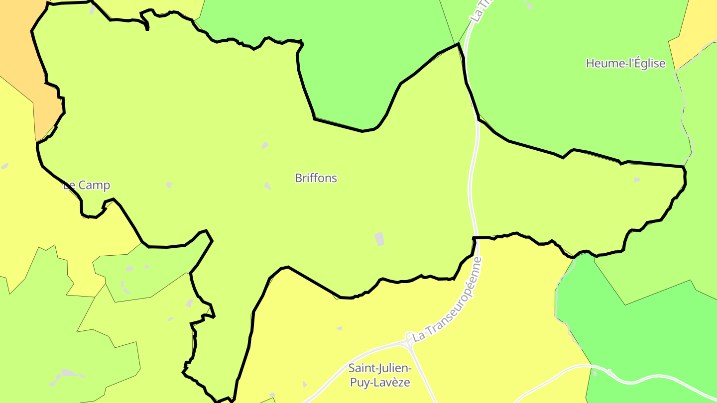 Carte des prix de l'immobilier Briffons