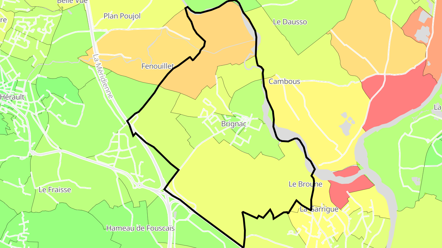 Carte des prix de l'immobilier Brignac