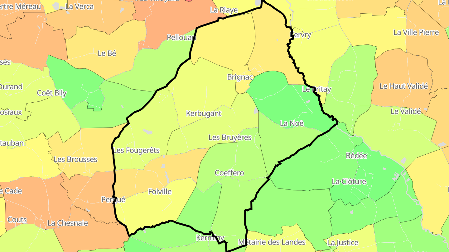 Carte des prix de l'immobilier Brignac