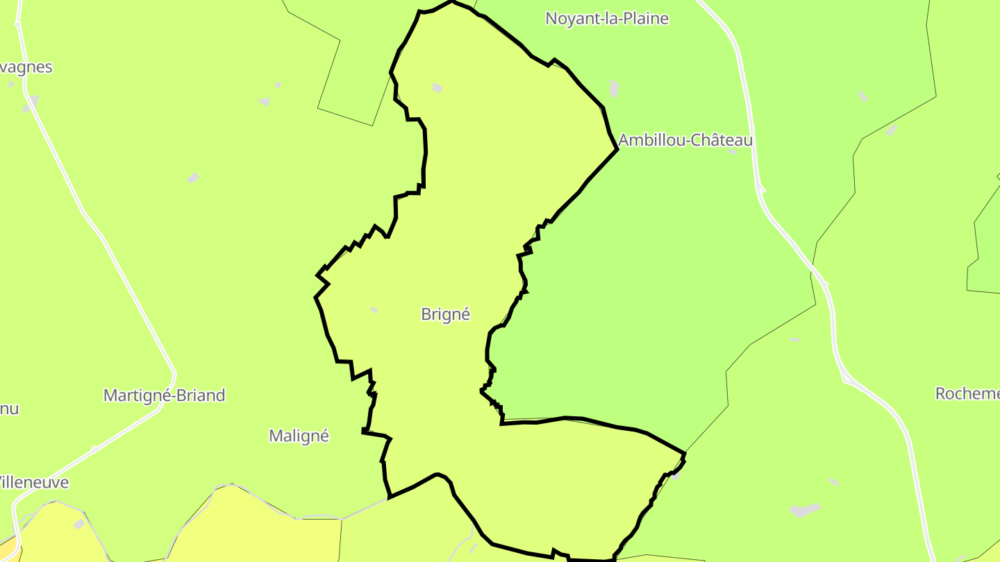 Carte des prix de l'immobilier Brigné