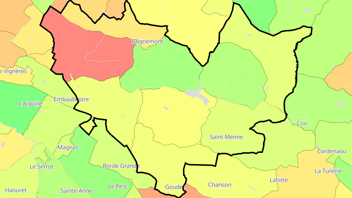 Carte des prix de l'immobilier Brignemont
