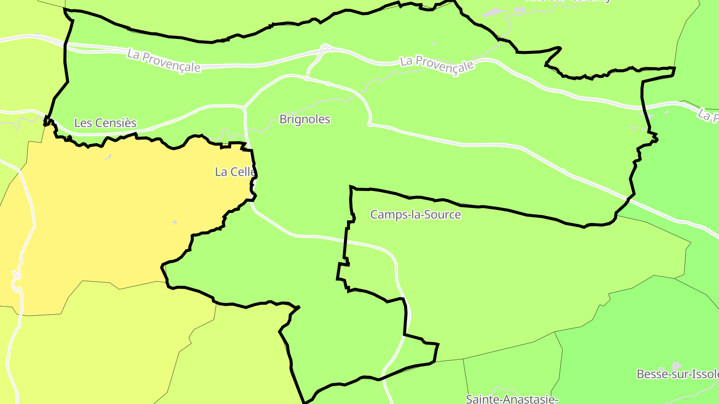 Carte des prix de l'immobilier Brignoles