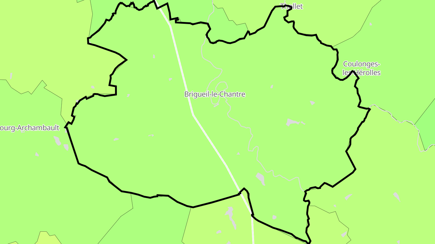Carte des prix de l'immobilier Brigueil-le-Chantre