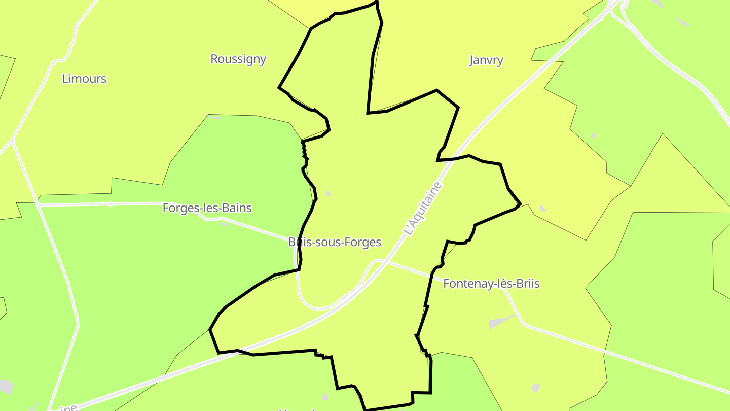 Carte des prix de l'immobilier Briis-sous-Forges
