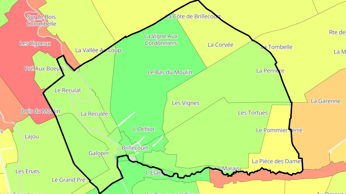 Carte des prix de l'immobilier Brillecourt