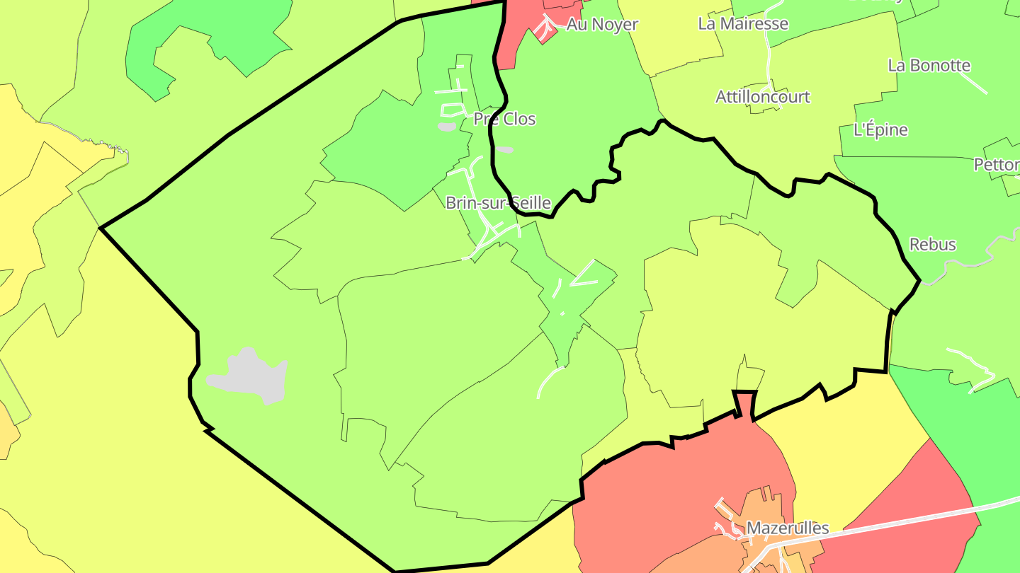 Carte des prix de l'immobilier Brin-sur-Seille