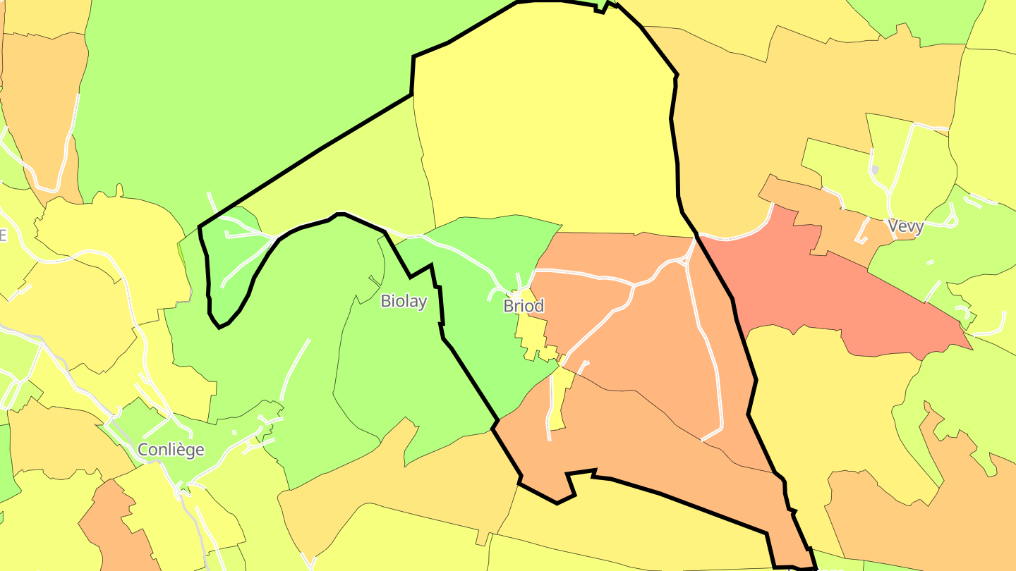 Carte des prix de l'immobilier Briod