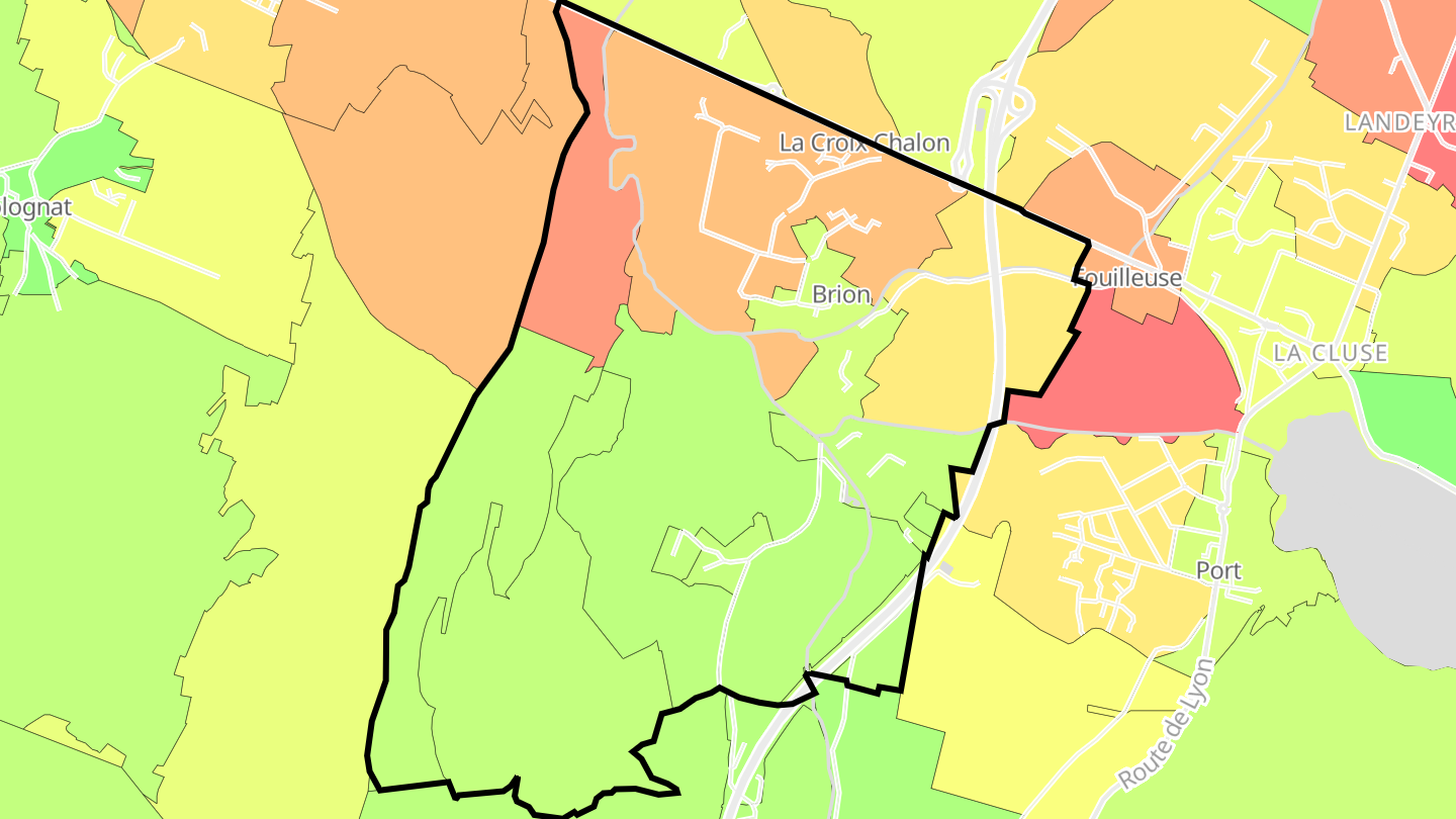 Carte des prix de l'immobilier Brion