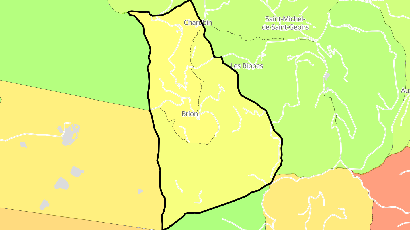 Carte des prix de l'immobilier Brion