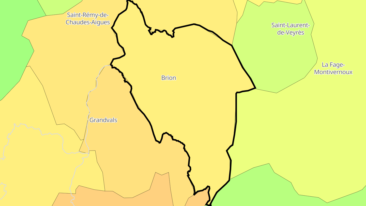 Carte des prix de l'immobilier Brion