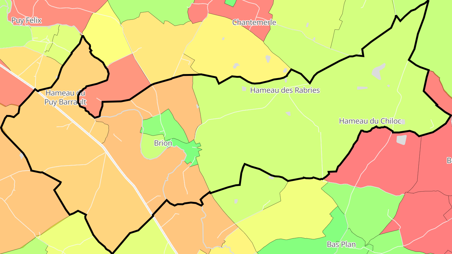 Carte des prix de l'immobilier Brion