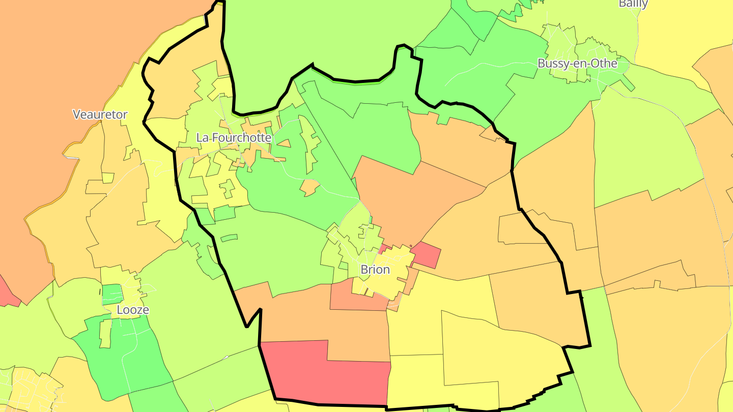 Carte des prix de l'immobilier Brion