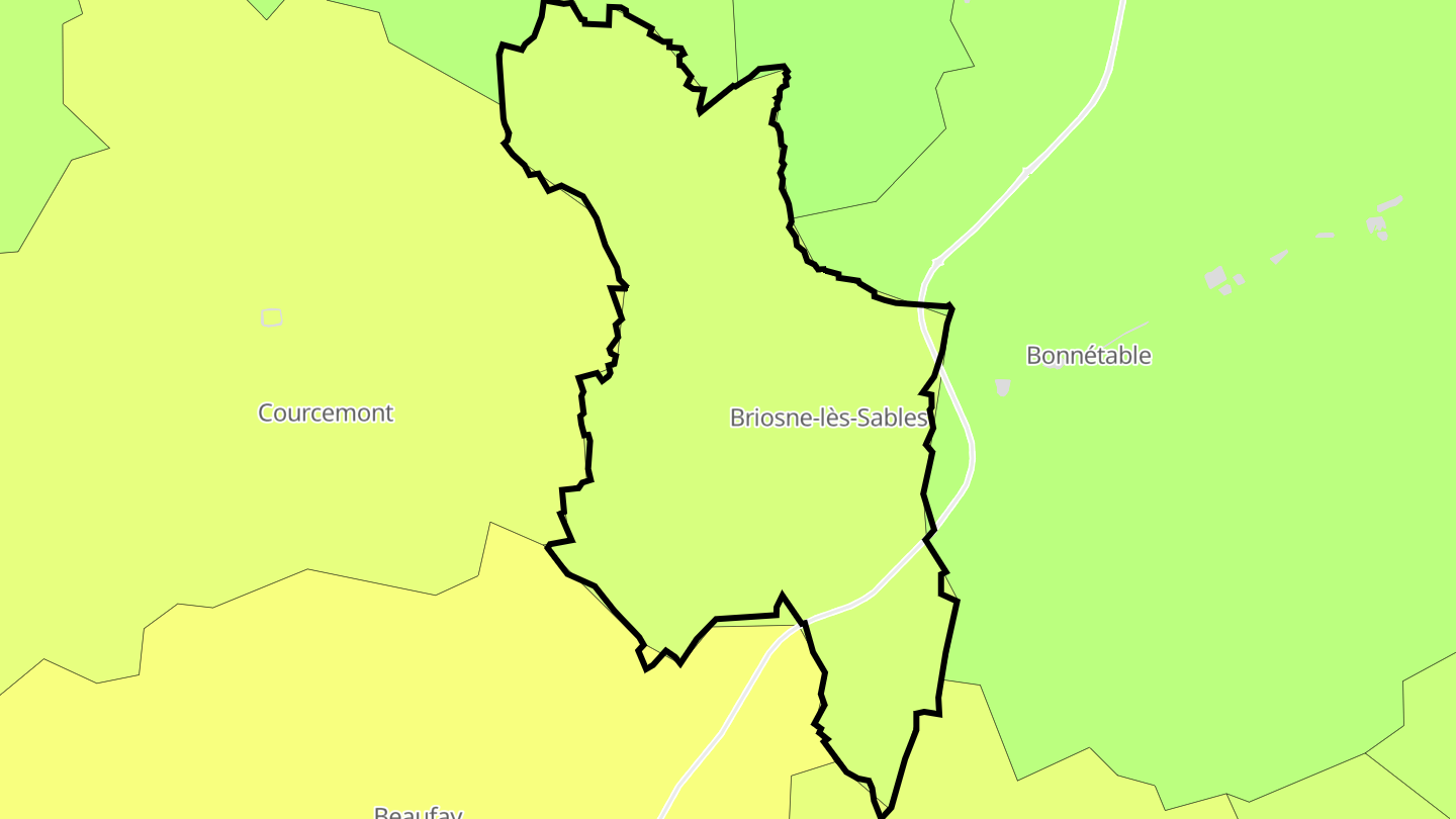 Carte des prix de l'immobilier Briosne-lès-Sables